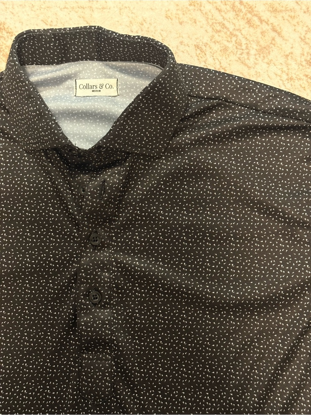 Collar & Co. Men's Black Dotted Polo Shirt